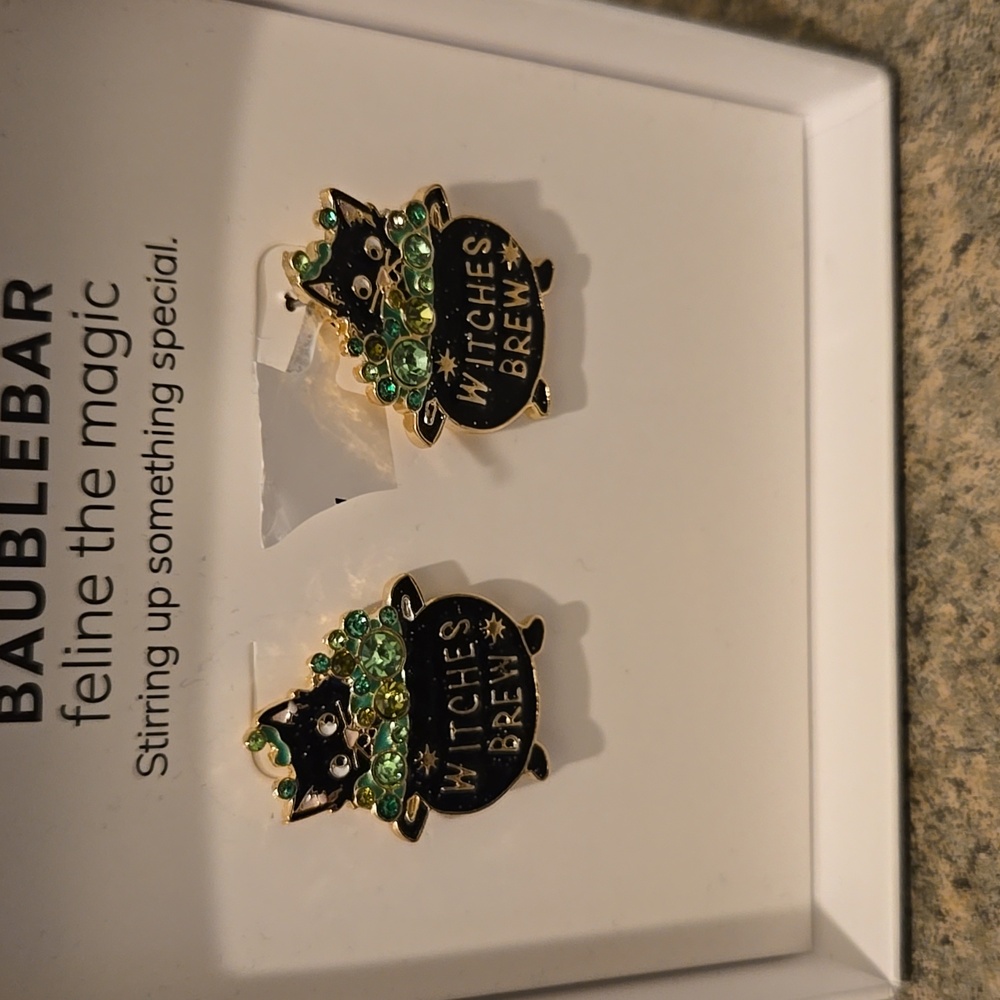 BAUBLEBAR | Feline the Magic Witches Brew Halloween Earrings New